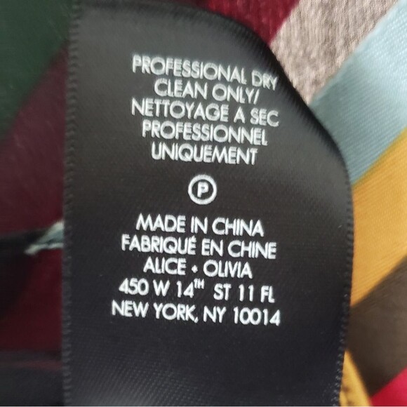 Alice & Olivia Silk Blend Multi Color Semi Sheer Long Sleeve Blouse Size… - Picture 10 of 10
